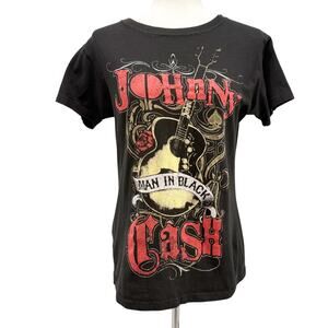 Johnny Cash guitar Man in Black tee T-shirt juniors XL souvenir Nashville